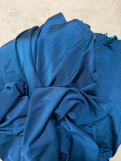 Hijab Jersey premium luxe satiné - Bleu émeraude