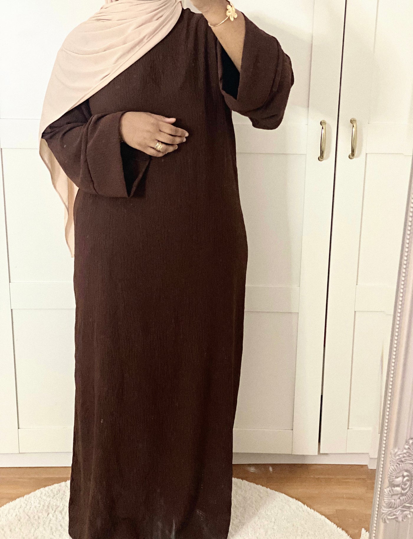 Abaya jazz simple - Chocolat foncé