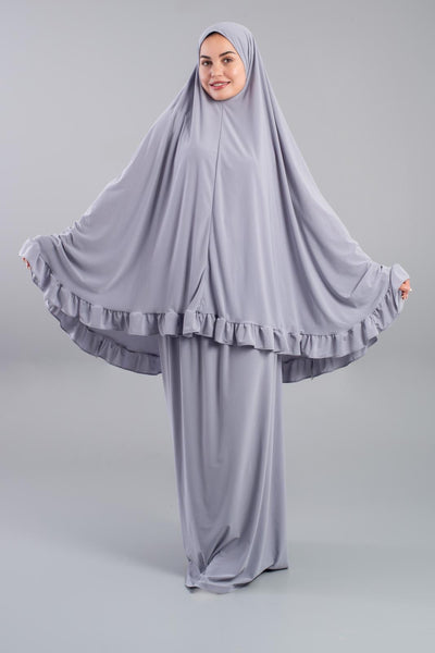 Ensemble de prière Jersey premium froufrou - Gris perle