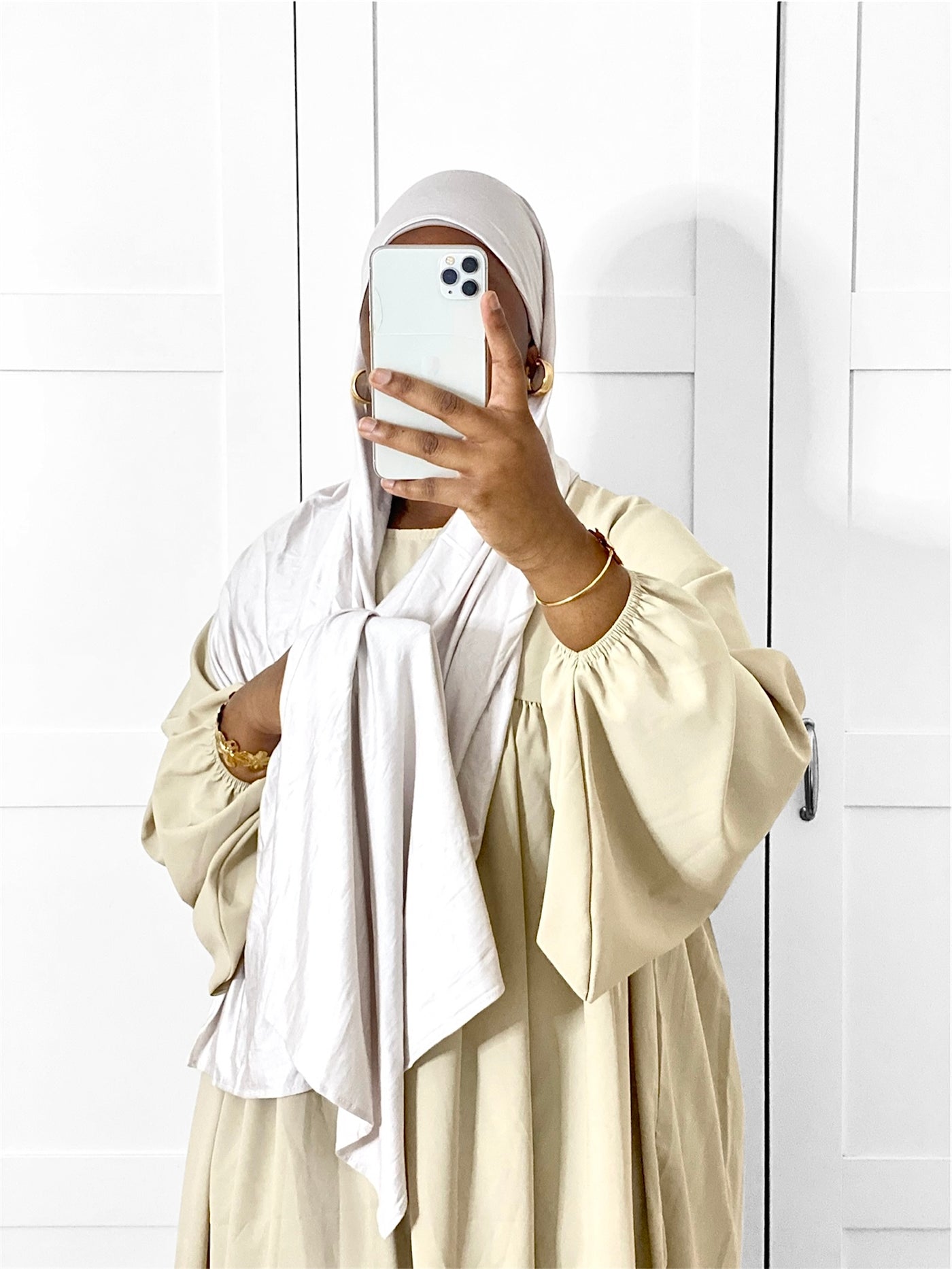 Hijab jersey bamboo premium - beige clair