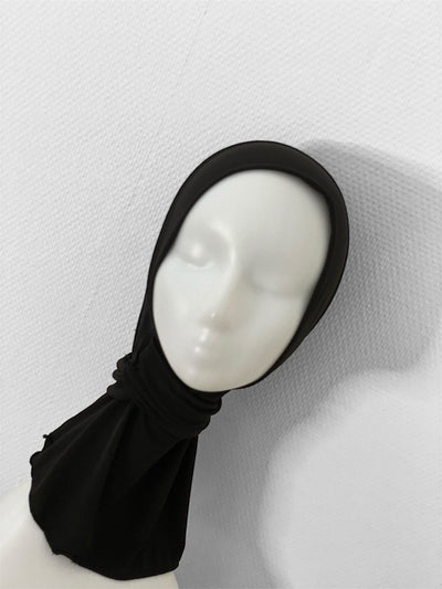 Hijab à enfiler bouton pression - Noir