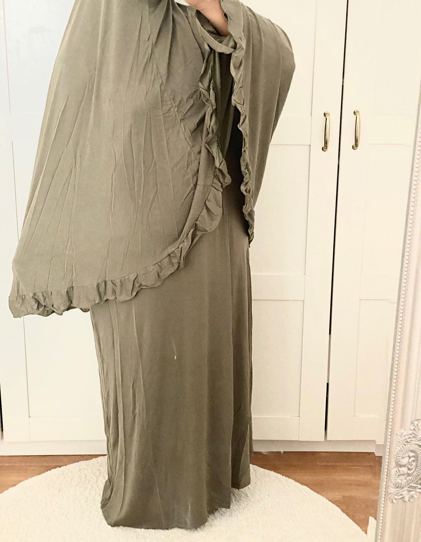 Ensemble de prière froufrou Jersey doux - Vert kaki