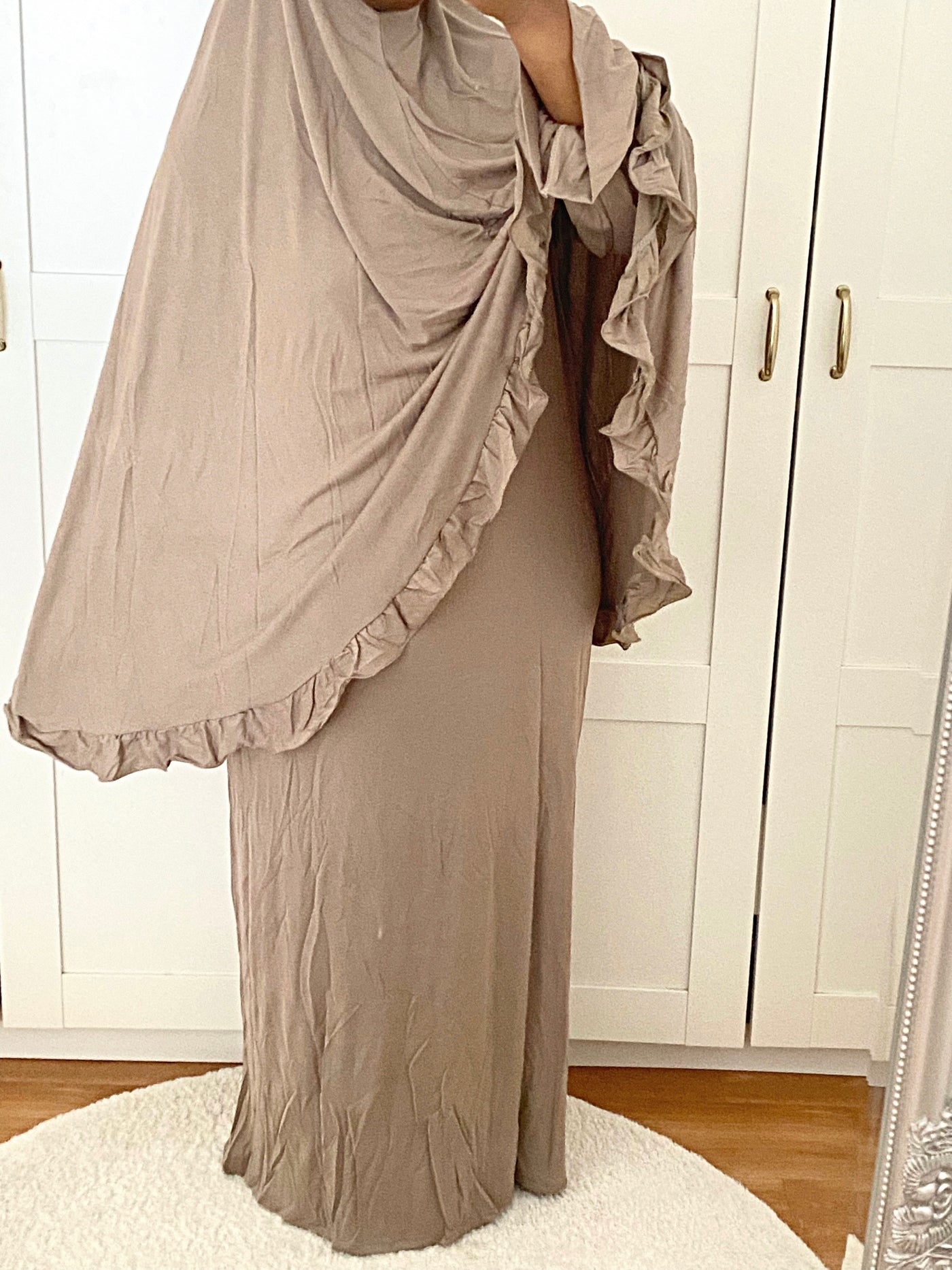Ensemble de prière froufrou jersey doux - Taupe foncé