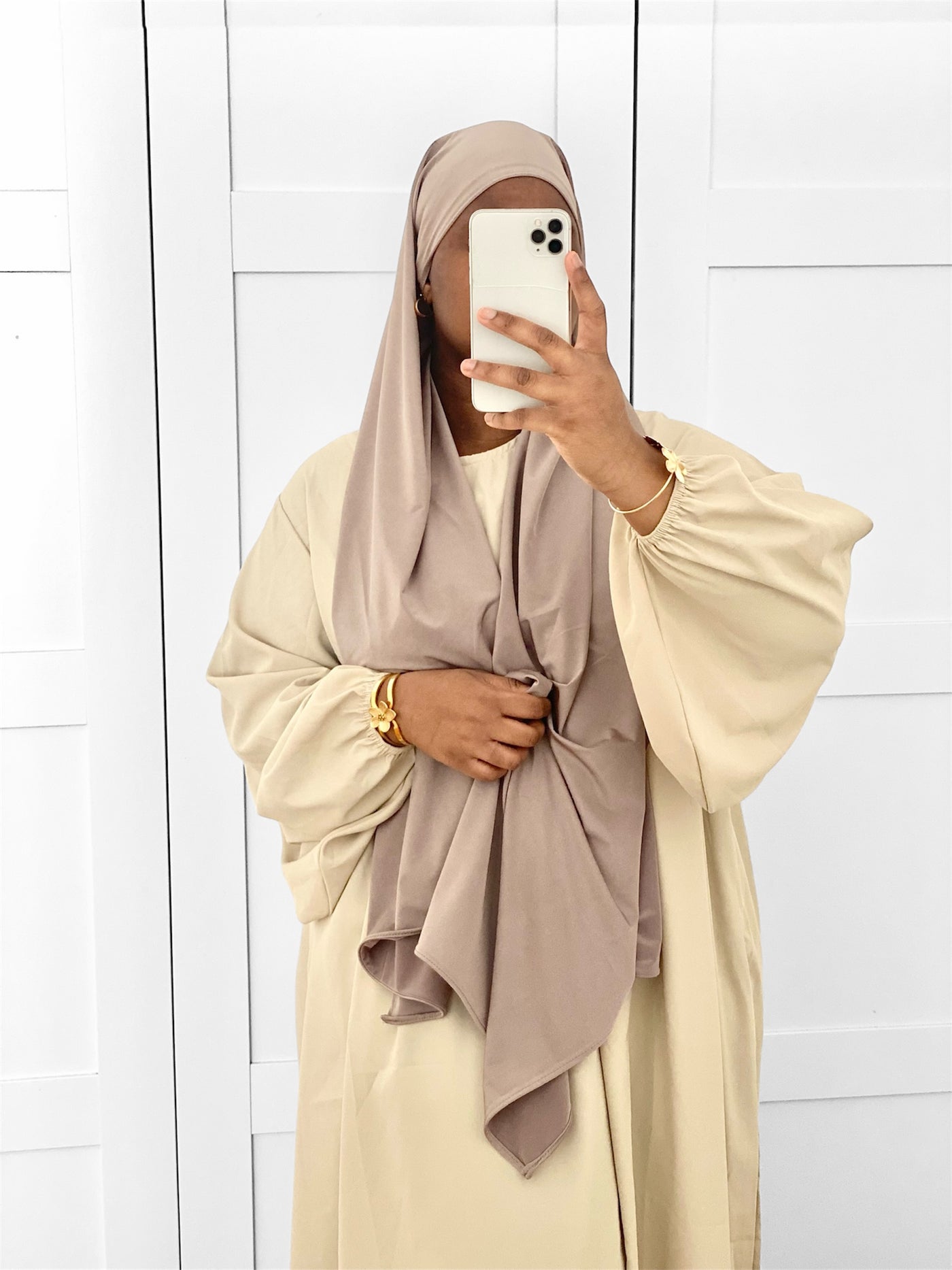 Hijab Jersey Premium Luxe Satiné - Taupe Foncé