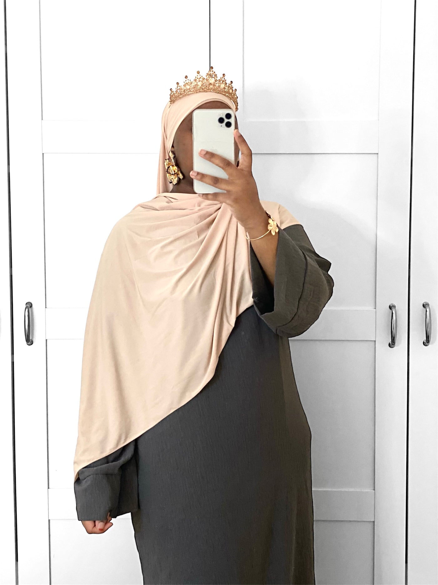 Hijab Jersey premium luxe - Pêche clair