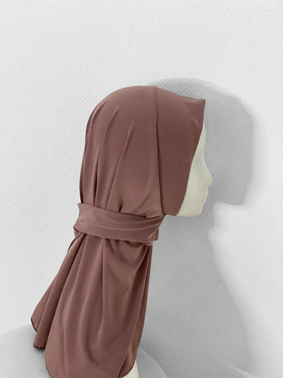 Hijab à enfiler bouton pression - Taupe