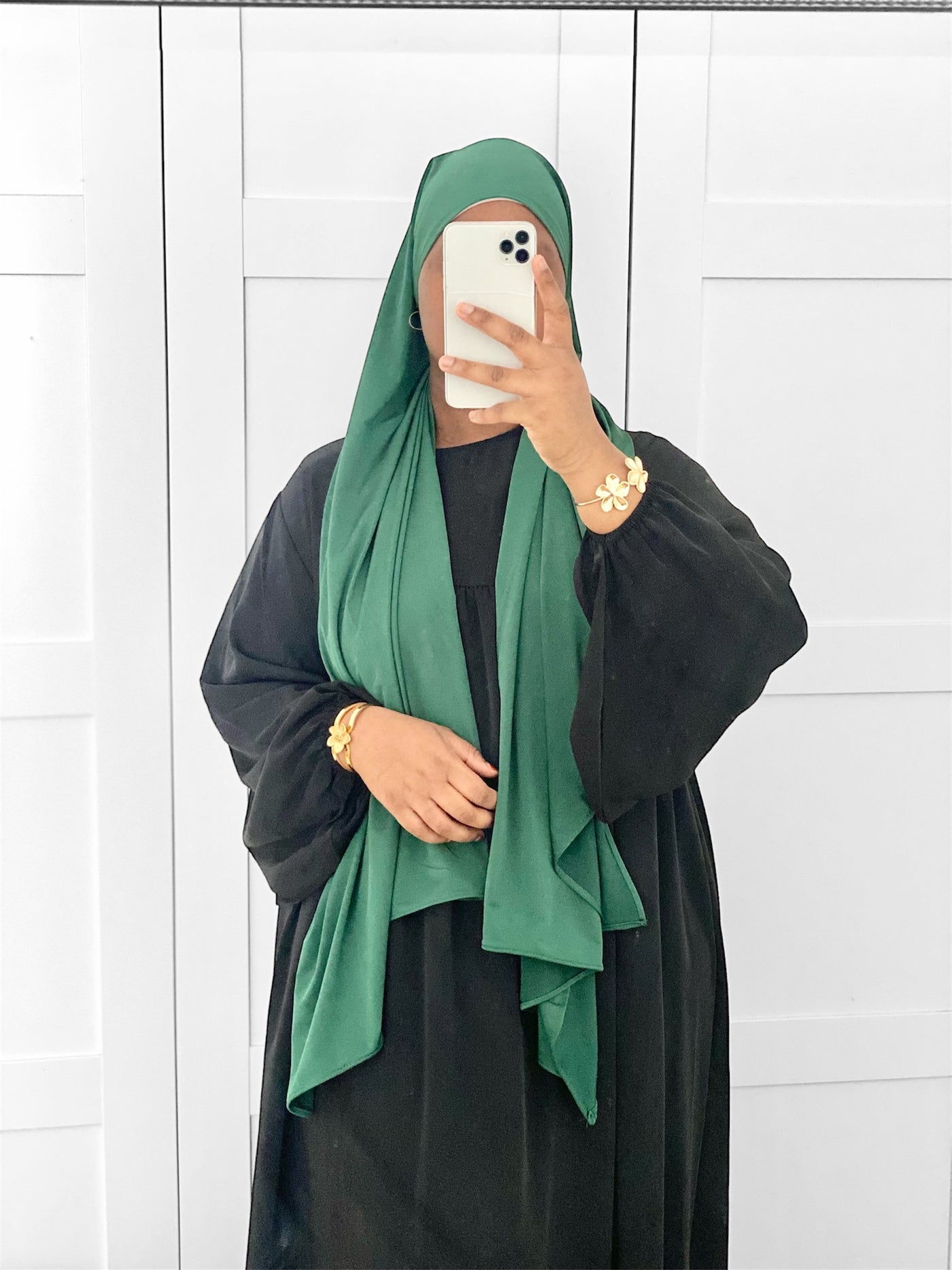 Hijab Jersey Premium Luxe Satiné - Green Impérial