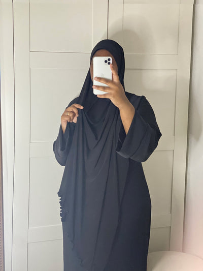 Hijab Jersey Luxe Froufrou - Noir - MON HIJAB MODEST co