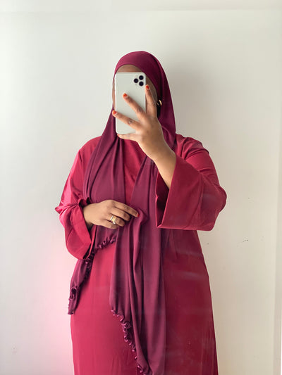 Hijab Jersey premium luxe froufrou - Cerise