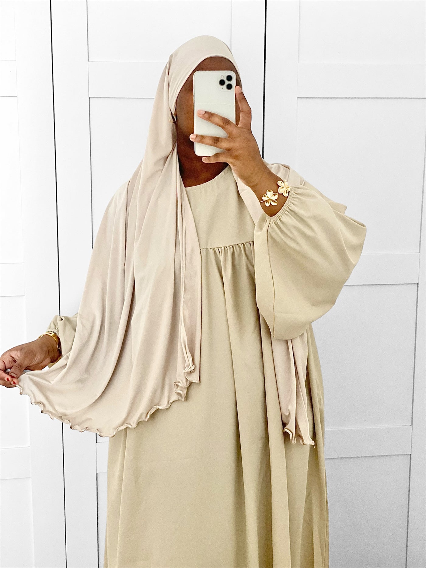Hijab Jersey Premium Luxe Froufrou - Café au lait