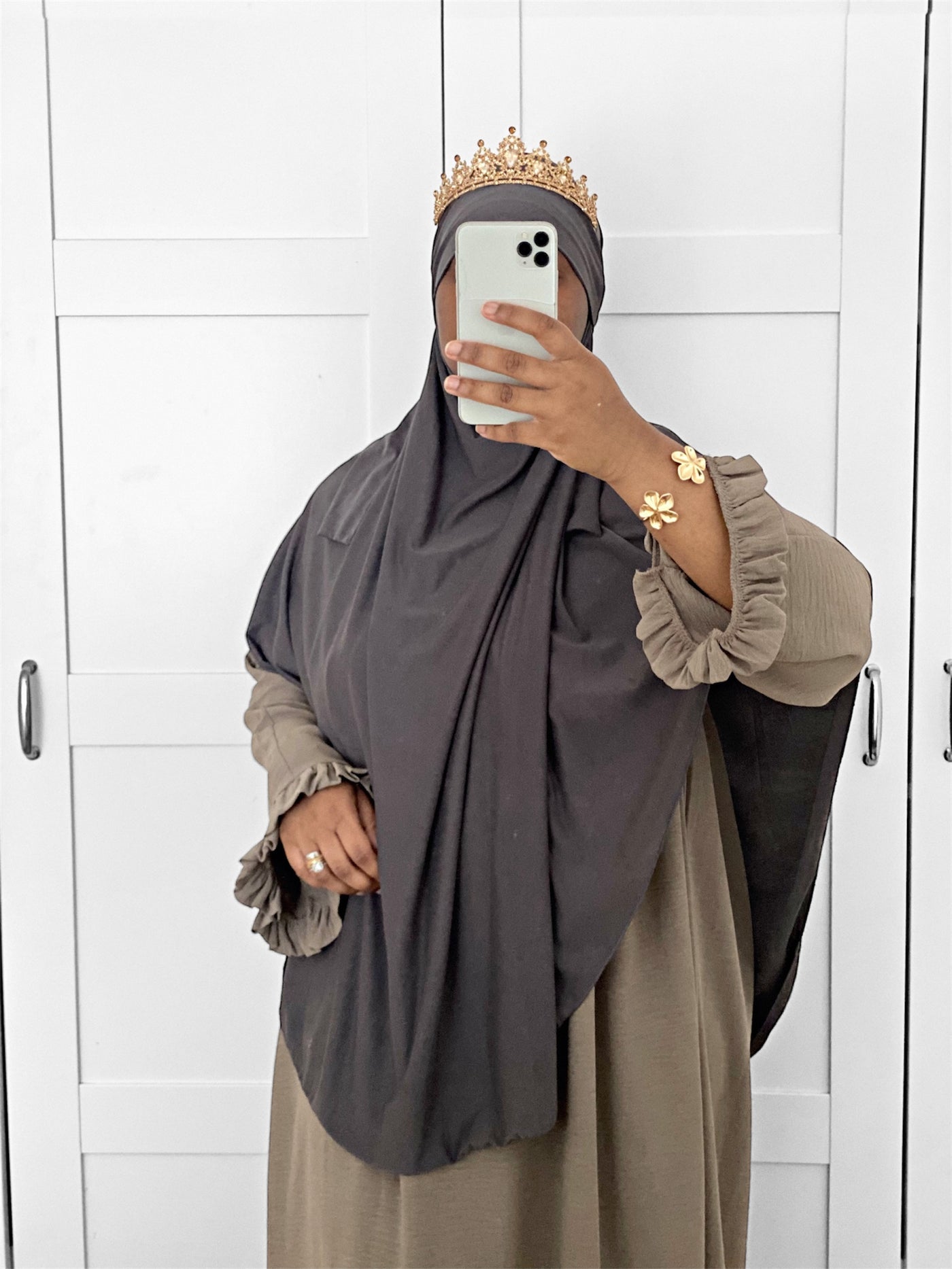 Khimar Jersey premium - Gris Taupe