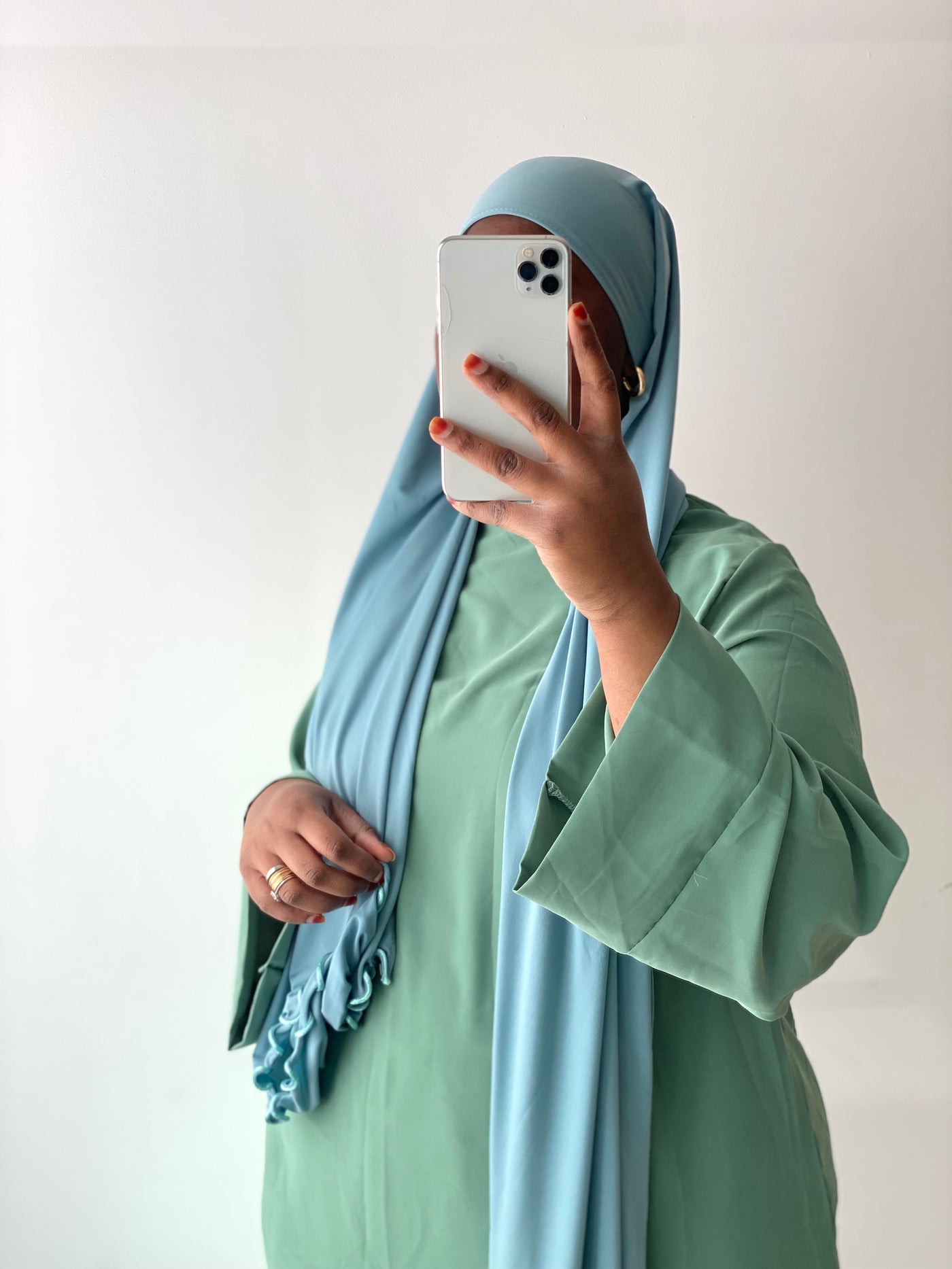 Hijab Jersey premium luxe froufrou - Mentholée