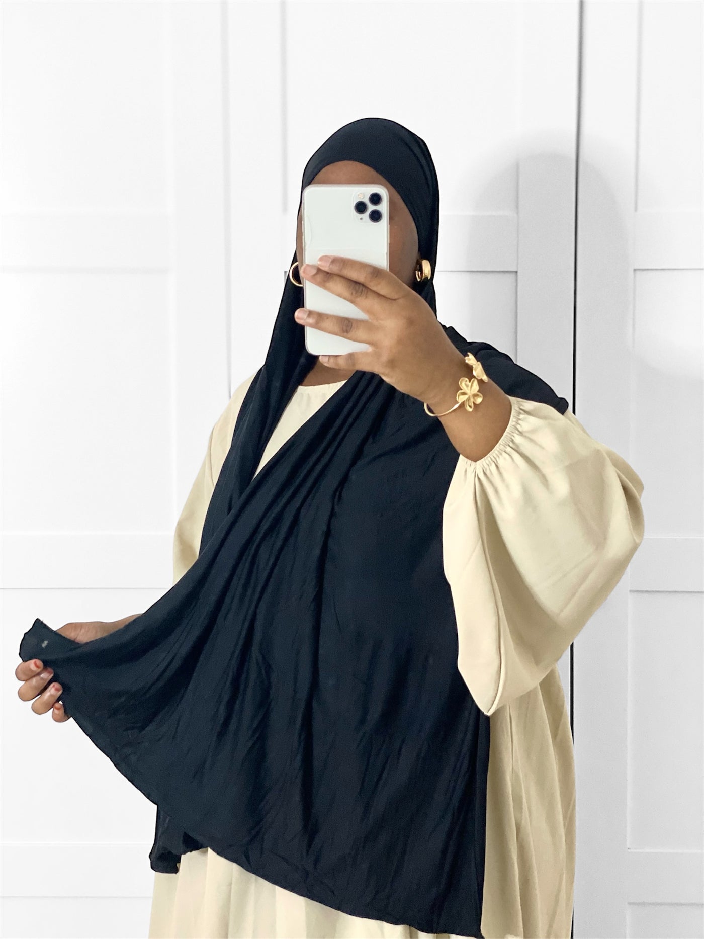 Hijab jersey bamboo premium - Noir