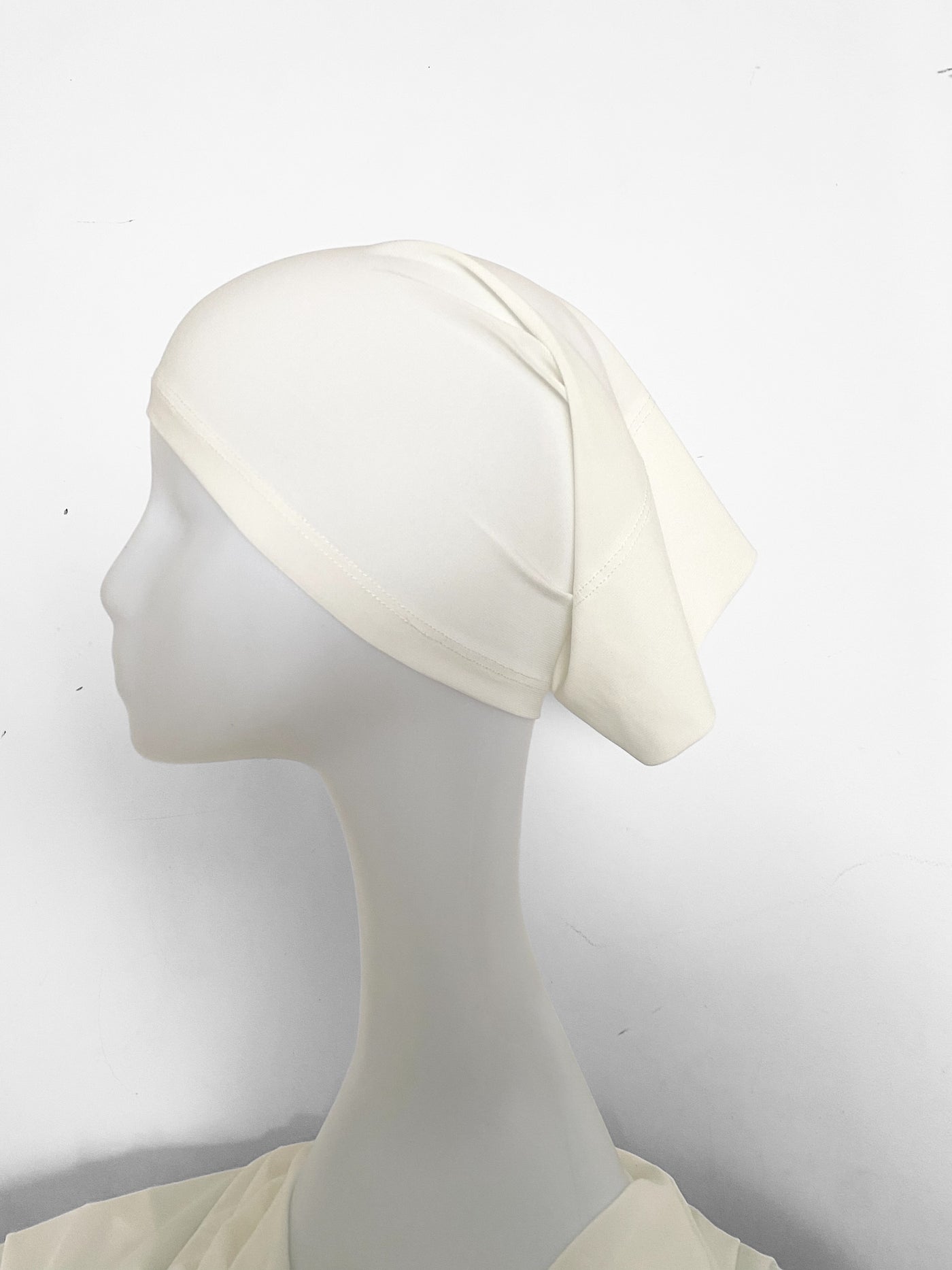 Bonnet hijab Jersey premium luxe - Blanc