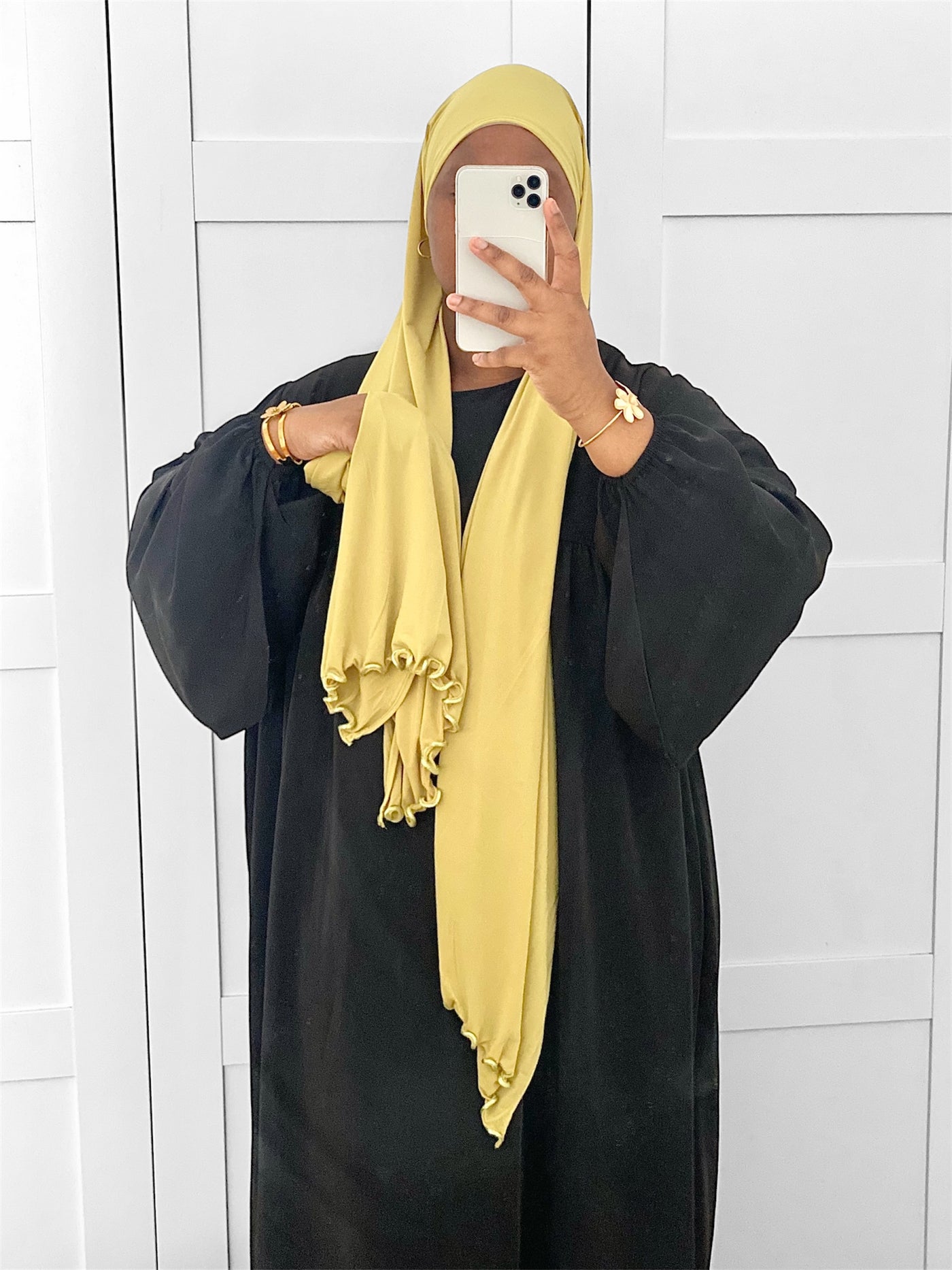 Hijab Jersey Premium Luxe Froufrou - Vert Citron