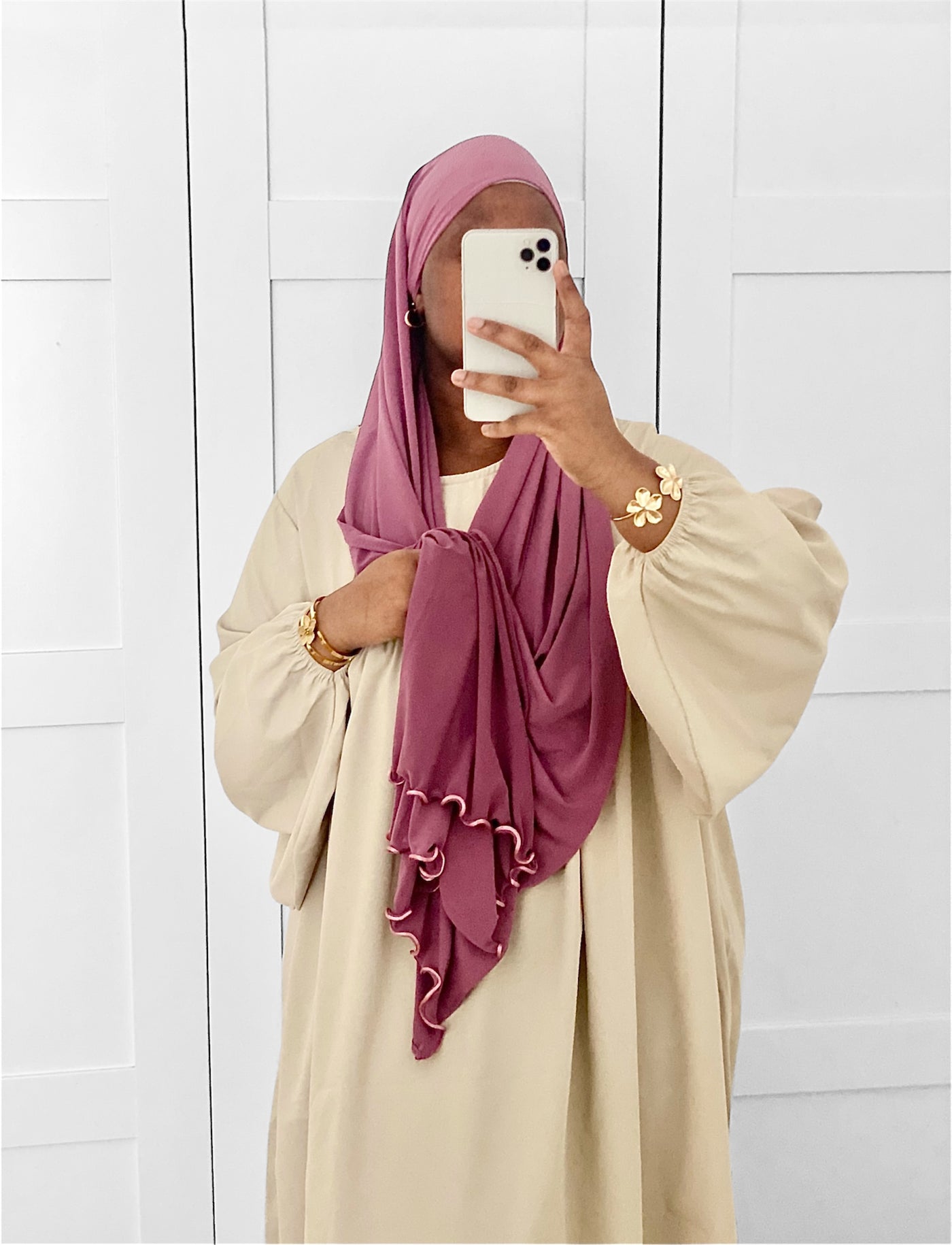 Hijab Jersey Premium Luxe Froufrou - Améthyste