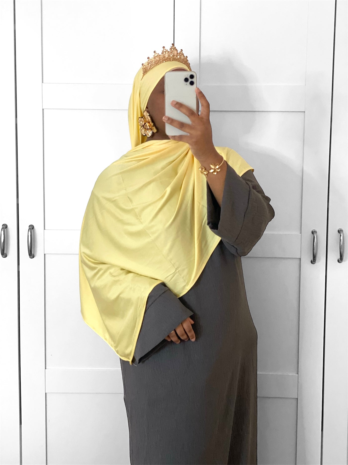 Hijab Jersey premium luxe - Jaune poussin