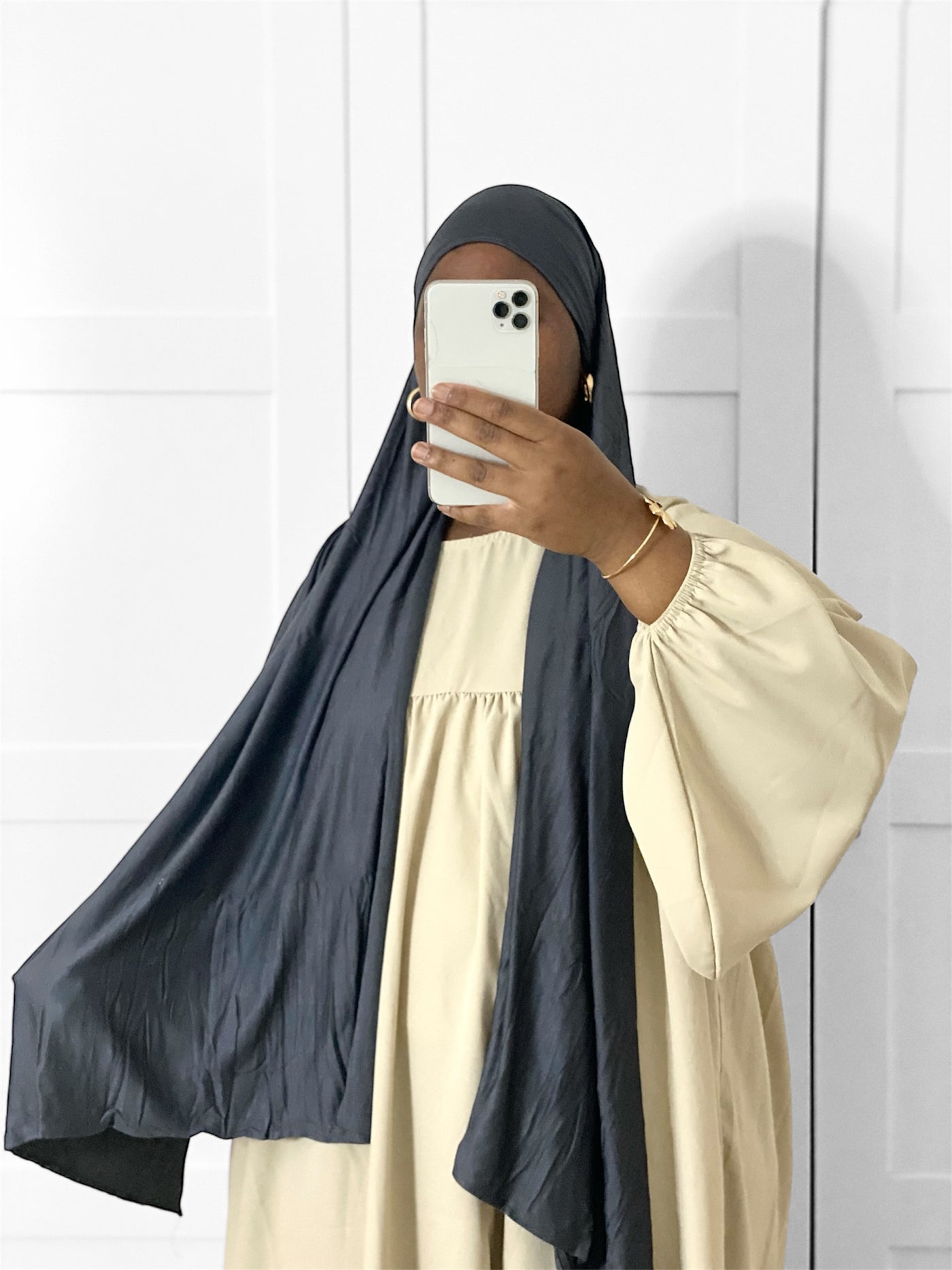Hijab jersey premium bamboo - Gris charbon