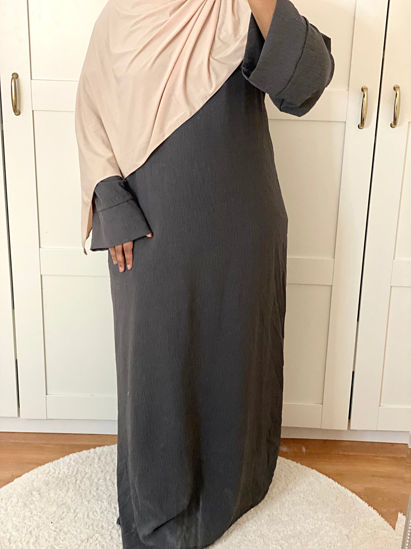 Abaya jazz simple - gris foncé
