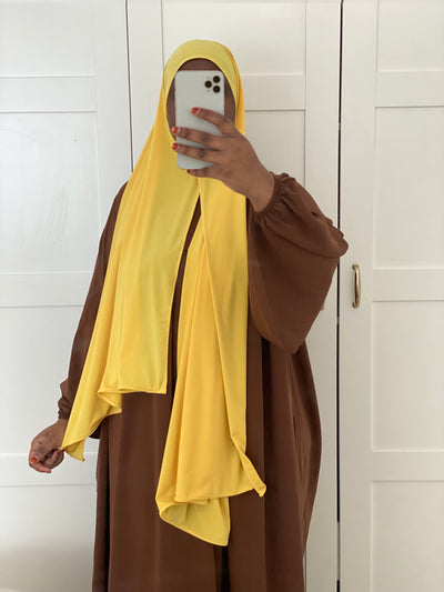 Hijab Jersey premium luxe - Jaune poussin