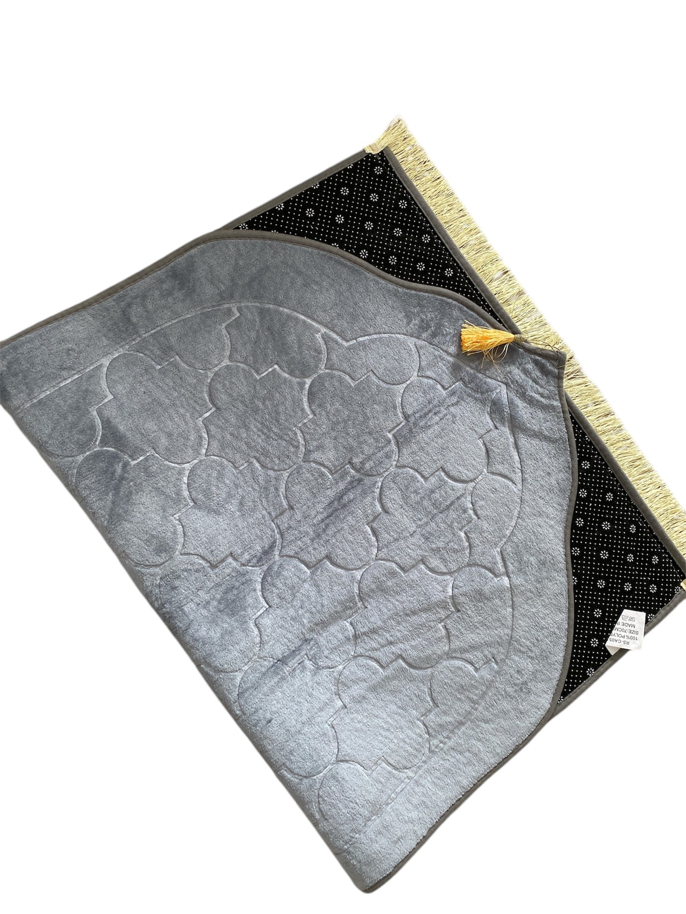Tapis prière luxe gris clair