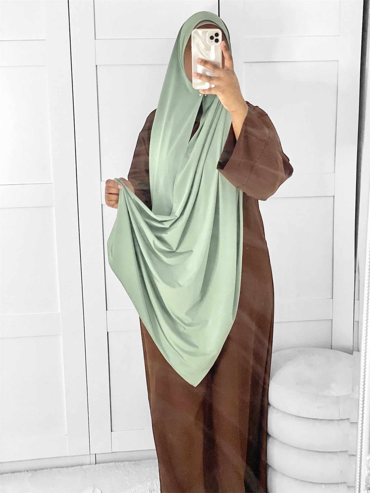 Hijab Jersey premium luxe satiné - Vert d’eau turquoise