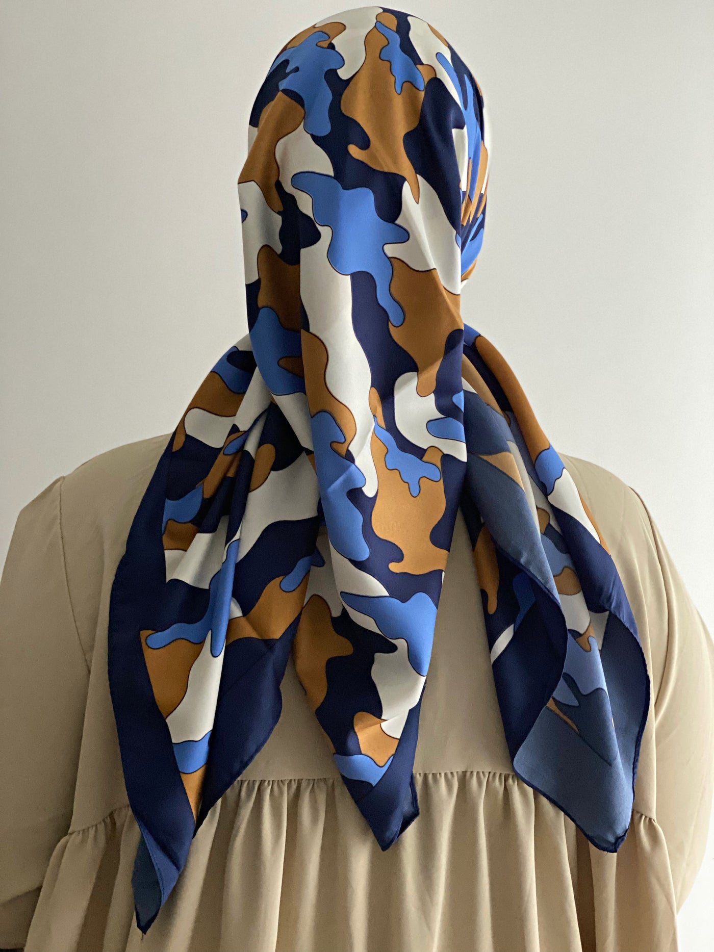 Carré de soie - Océan camouflage