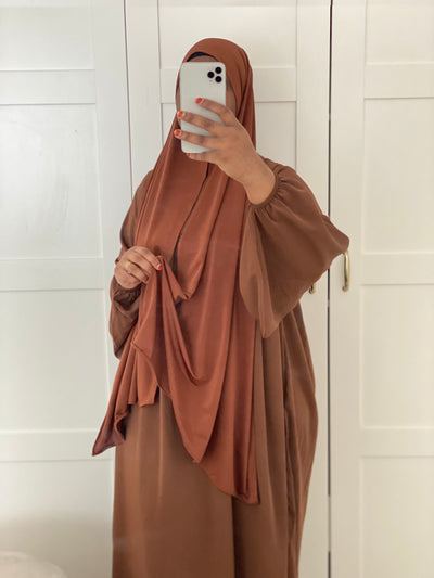 Hijab jersey premium luxe satiné - Noisette