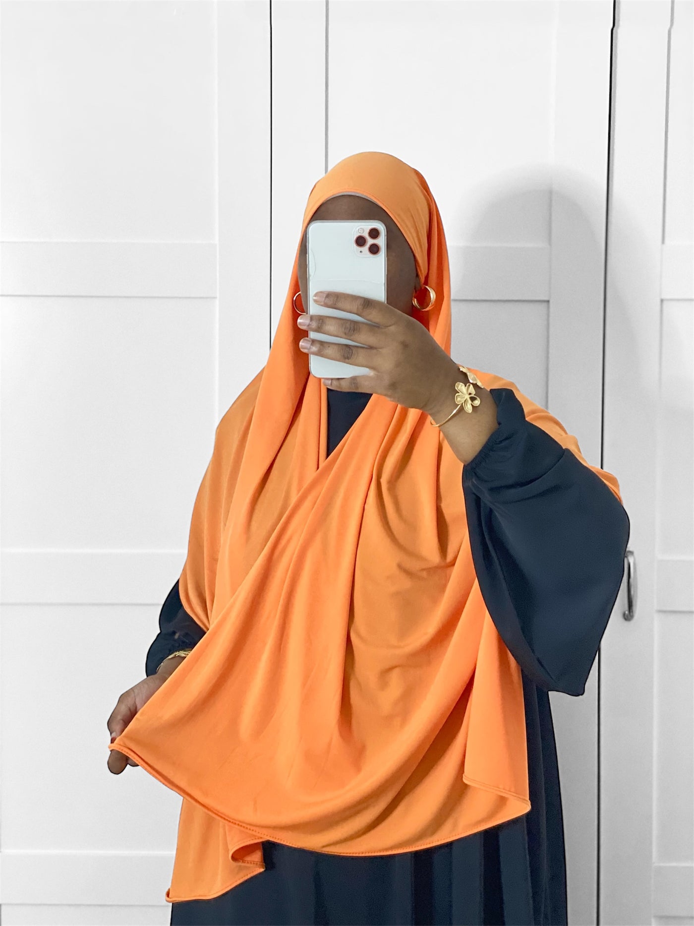 Hijab Jersey premium luxe - Peach sunset
