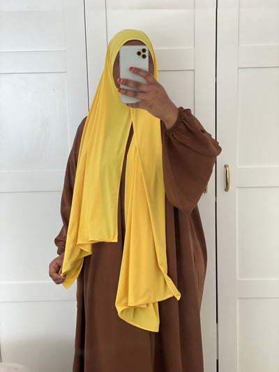 Hijab Jersey premium luxe - Jaune poussin