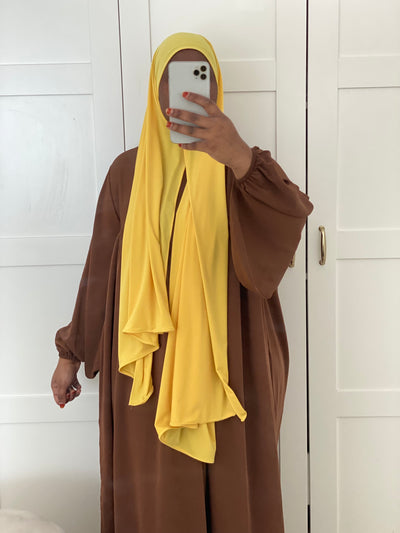 Hijab Jersey premium luxe - Jaune poussin