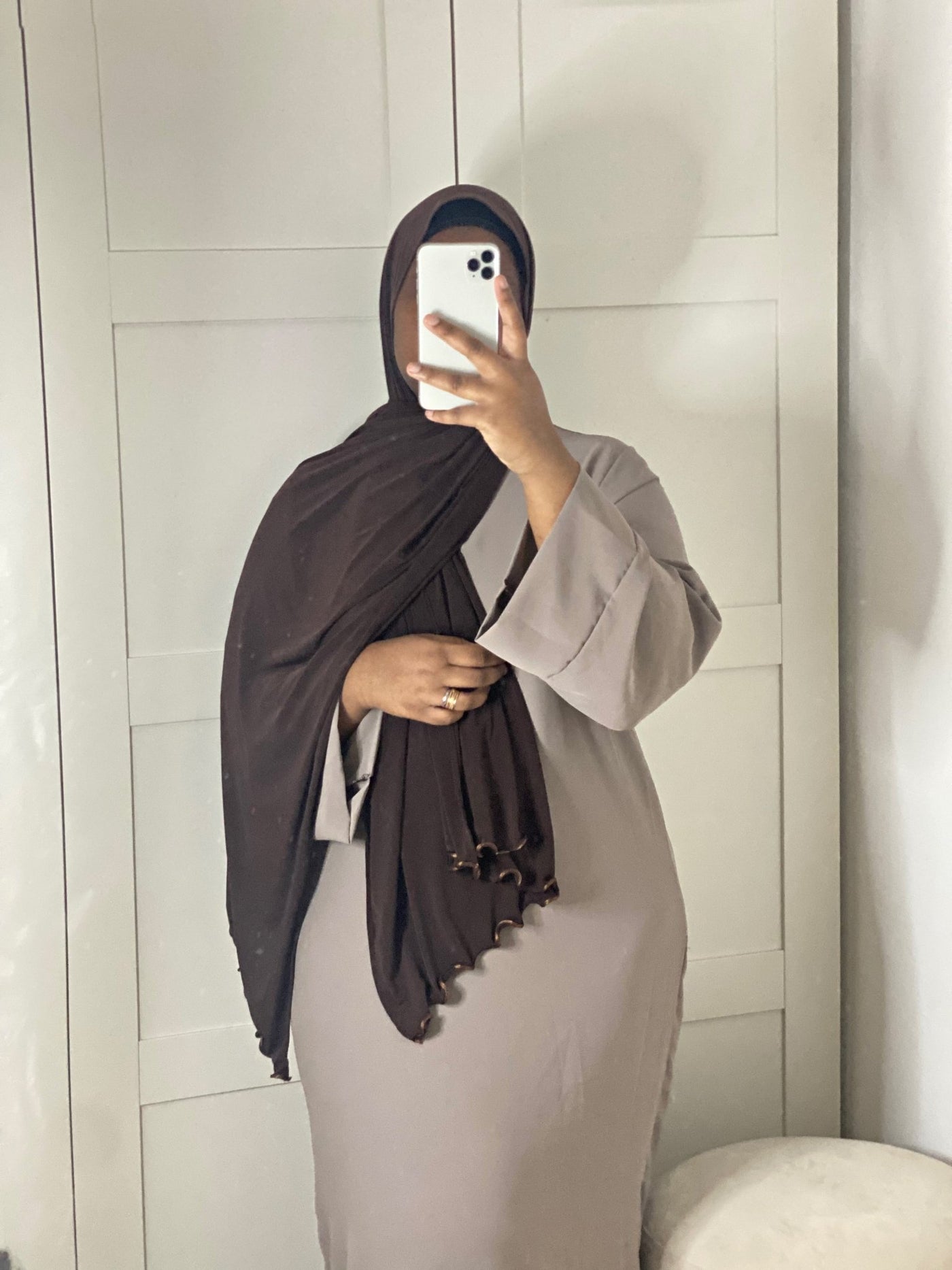 Hijab Jersey Luxe Froufrou - Chocolat - MON HIJAB MODEST co