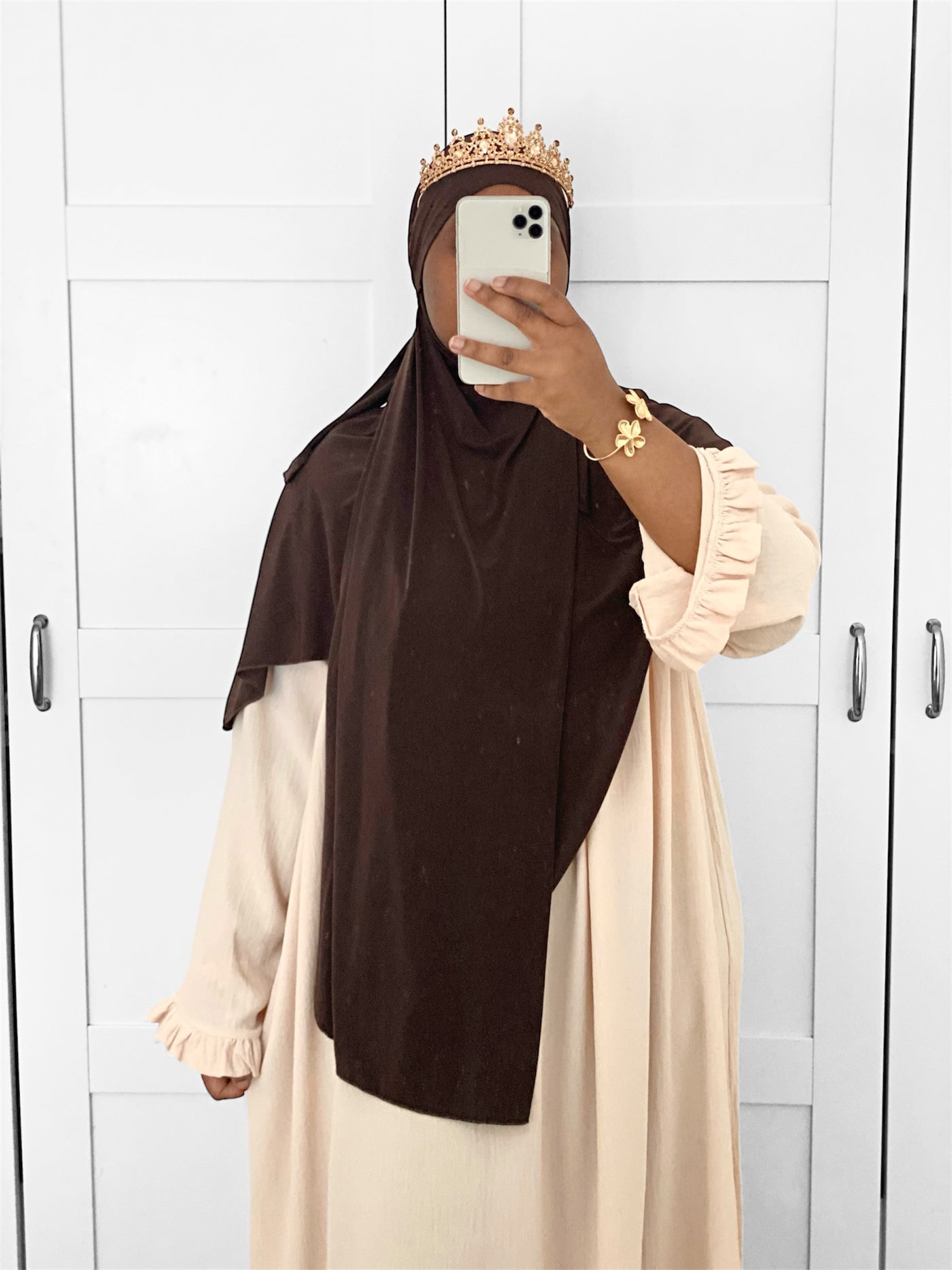 Khimar Jersey premium - chocolat foncé