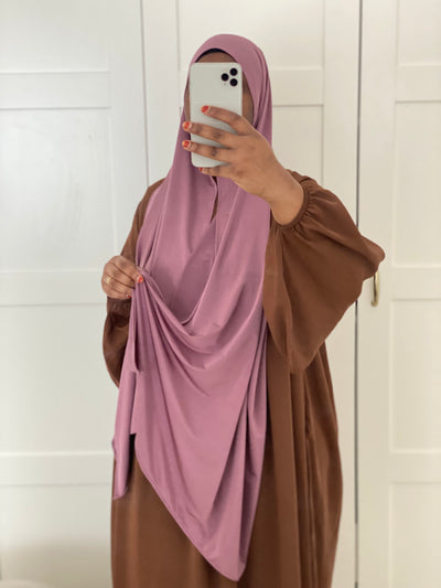 Hijab Jersey premium luxe satiné - Dusty Pink