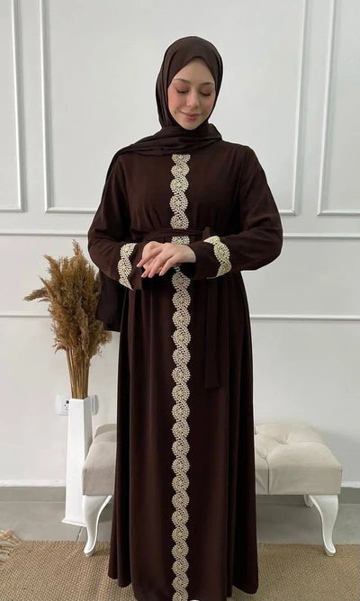 Abaya Maha - Chocolat - MON HIJAB MODEST co