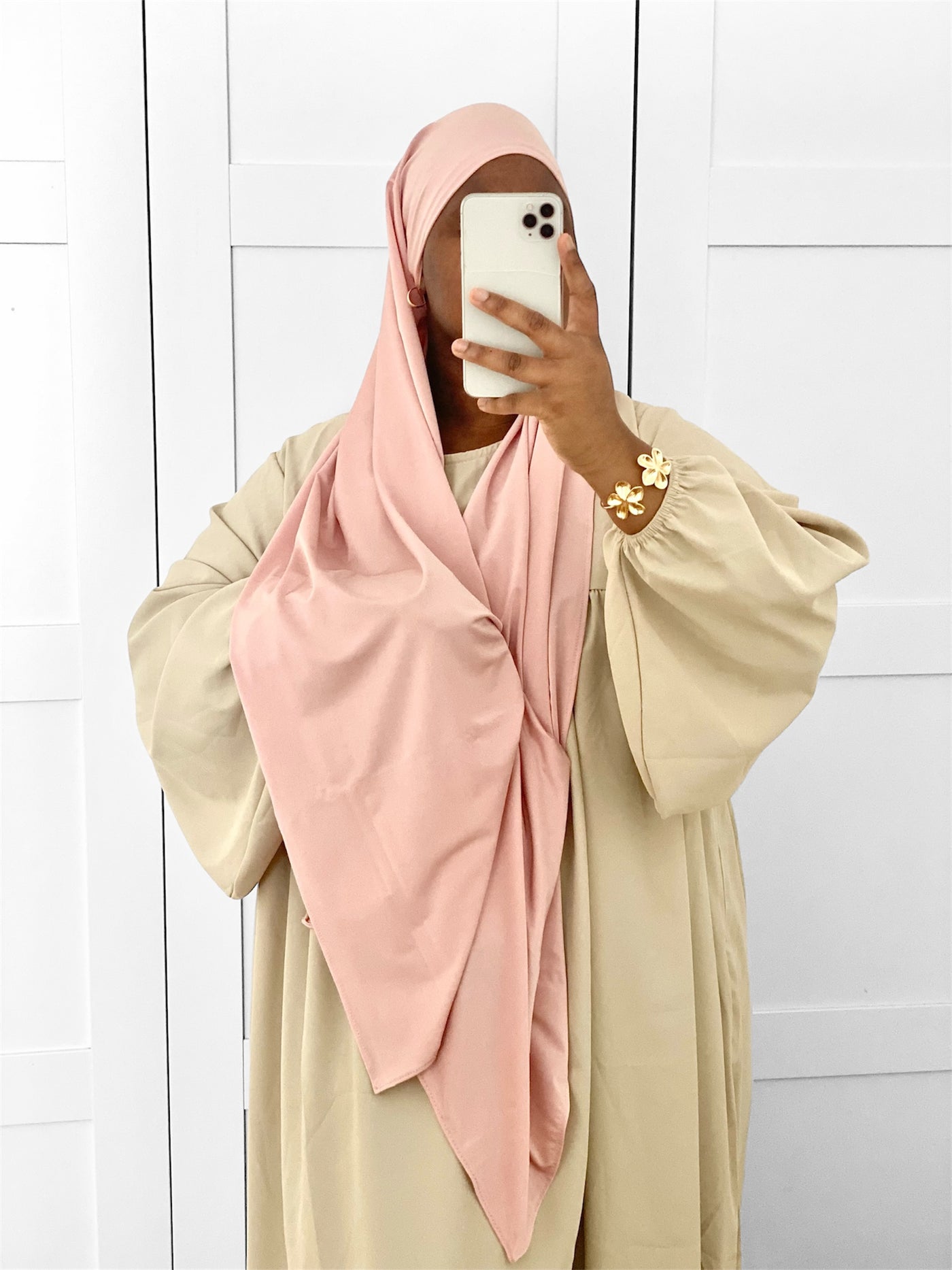 Hijab Jersey Premium Luxe Satiné - Rose Pâle