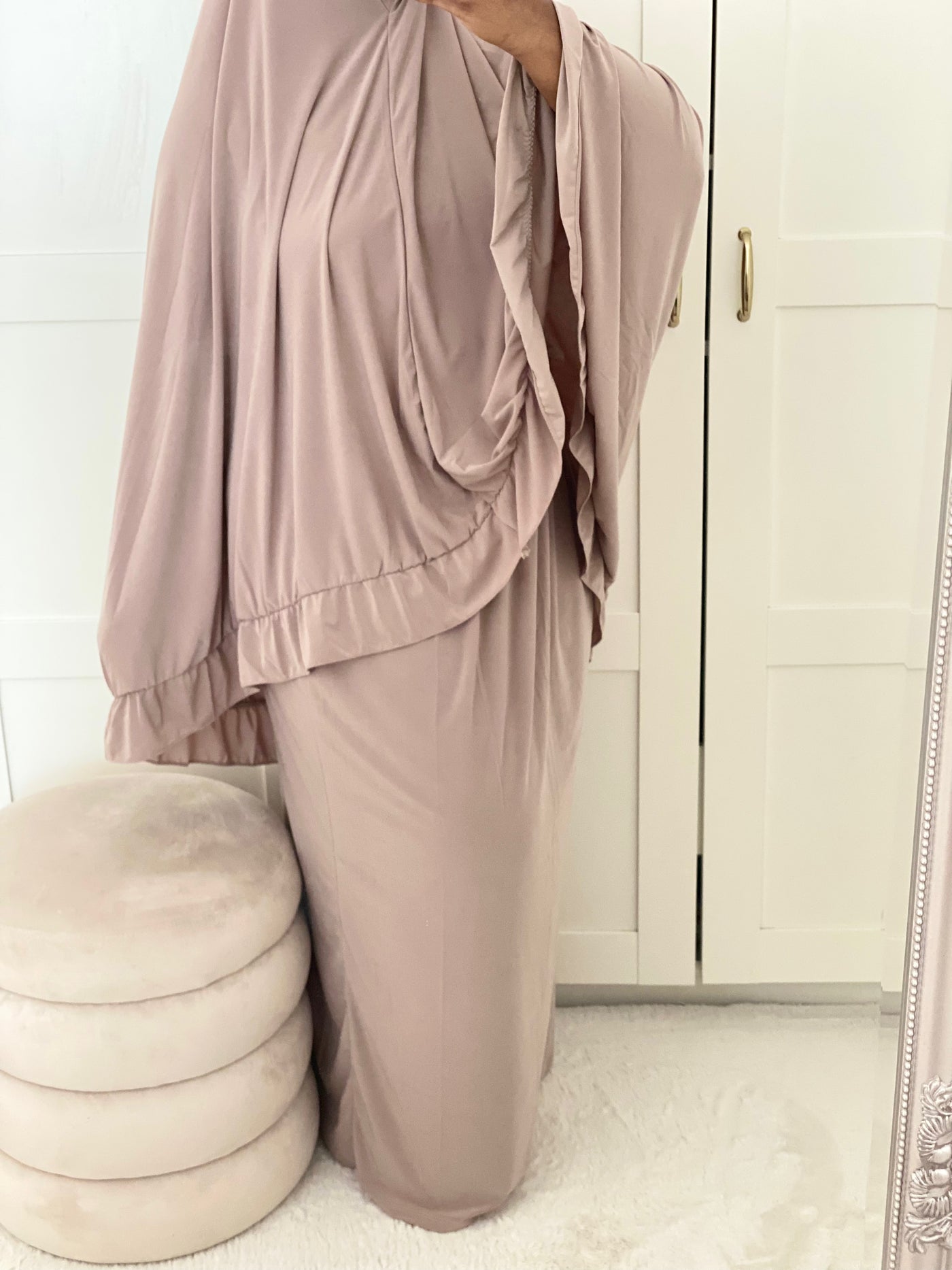 Ensemble de prière froufrou Jersey premium luxe - Marron Taupe clair