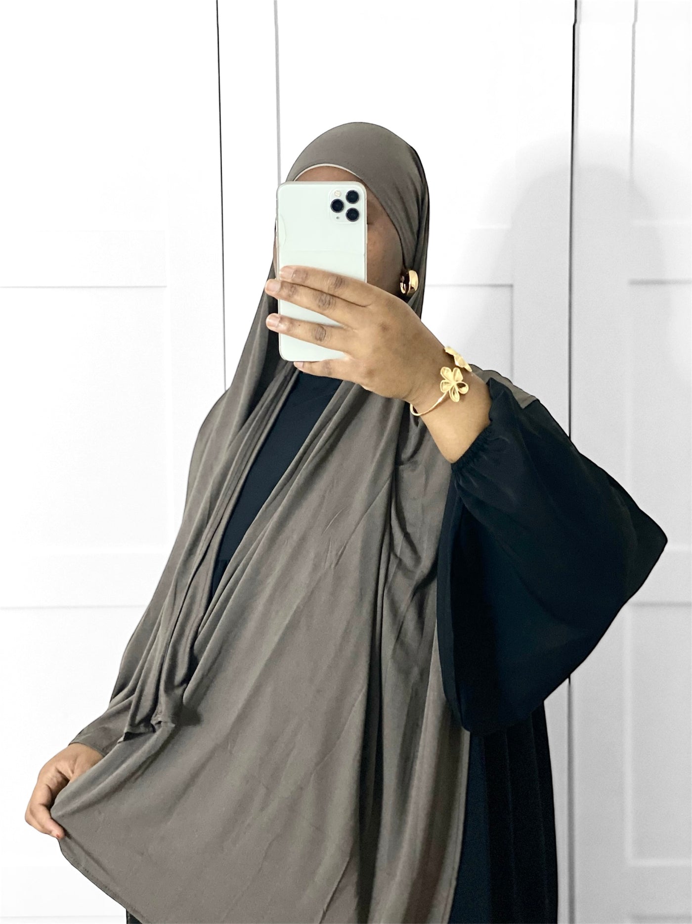 Hijab jersey premium bamboo - chocolat foncé