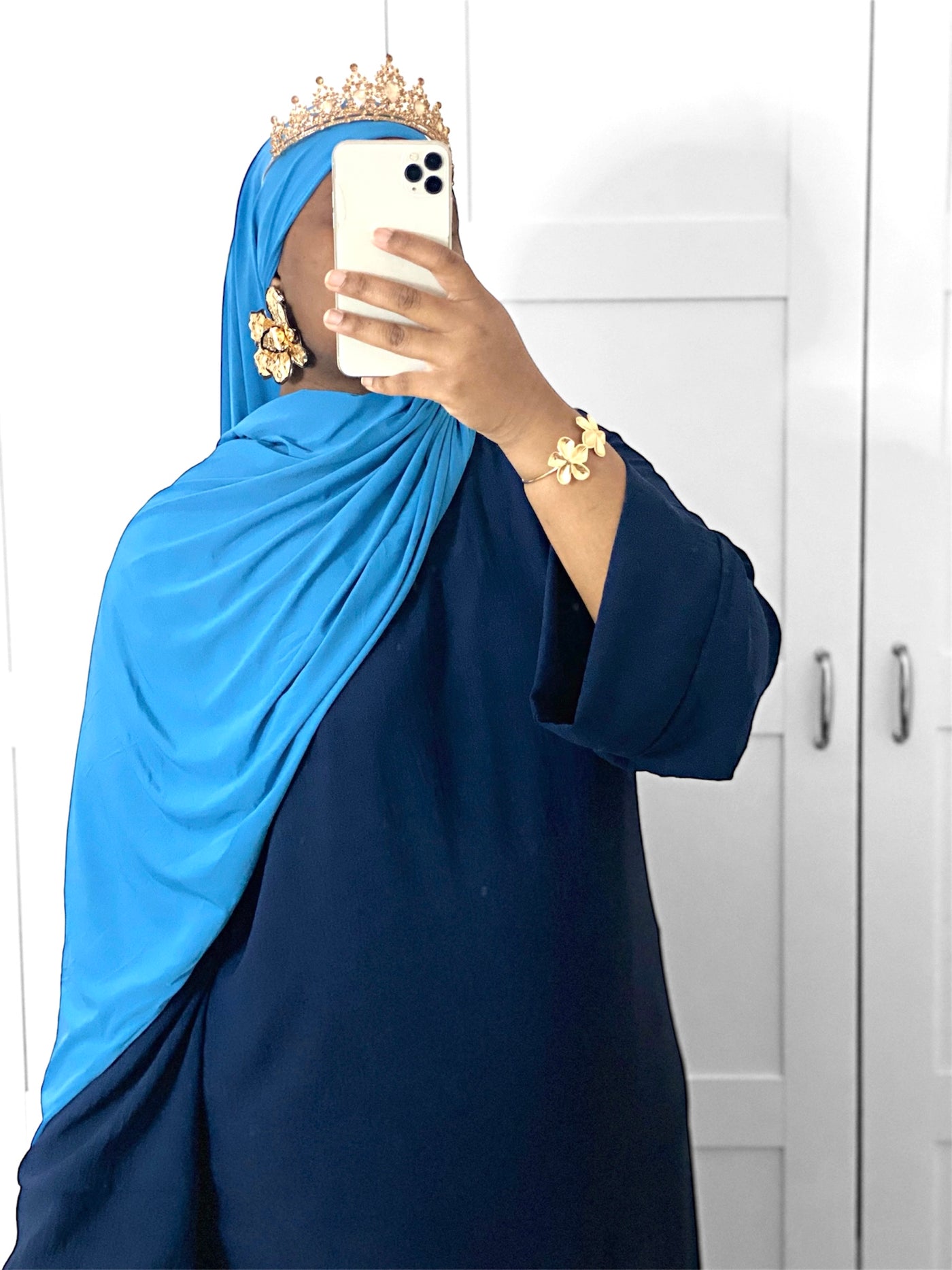 Hijab jersey premium luxe - Bleu océan