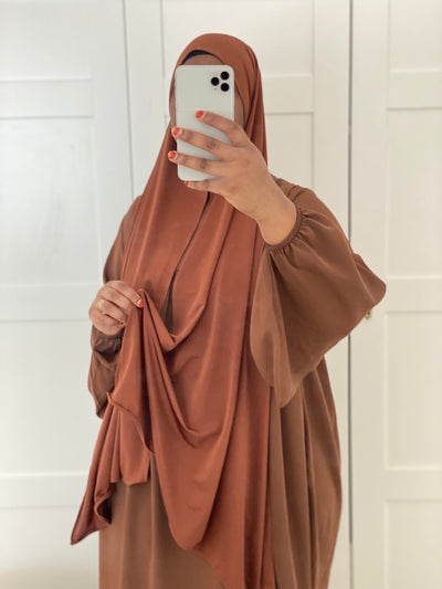 Hijab jersey premium luxe satiné - Noisette