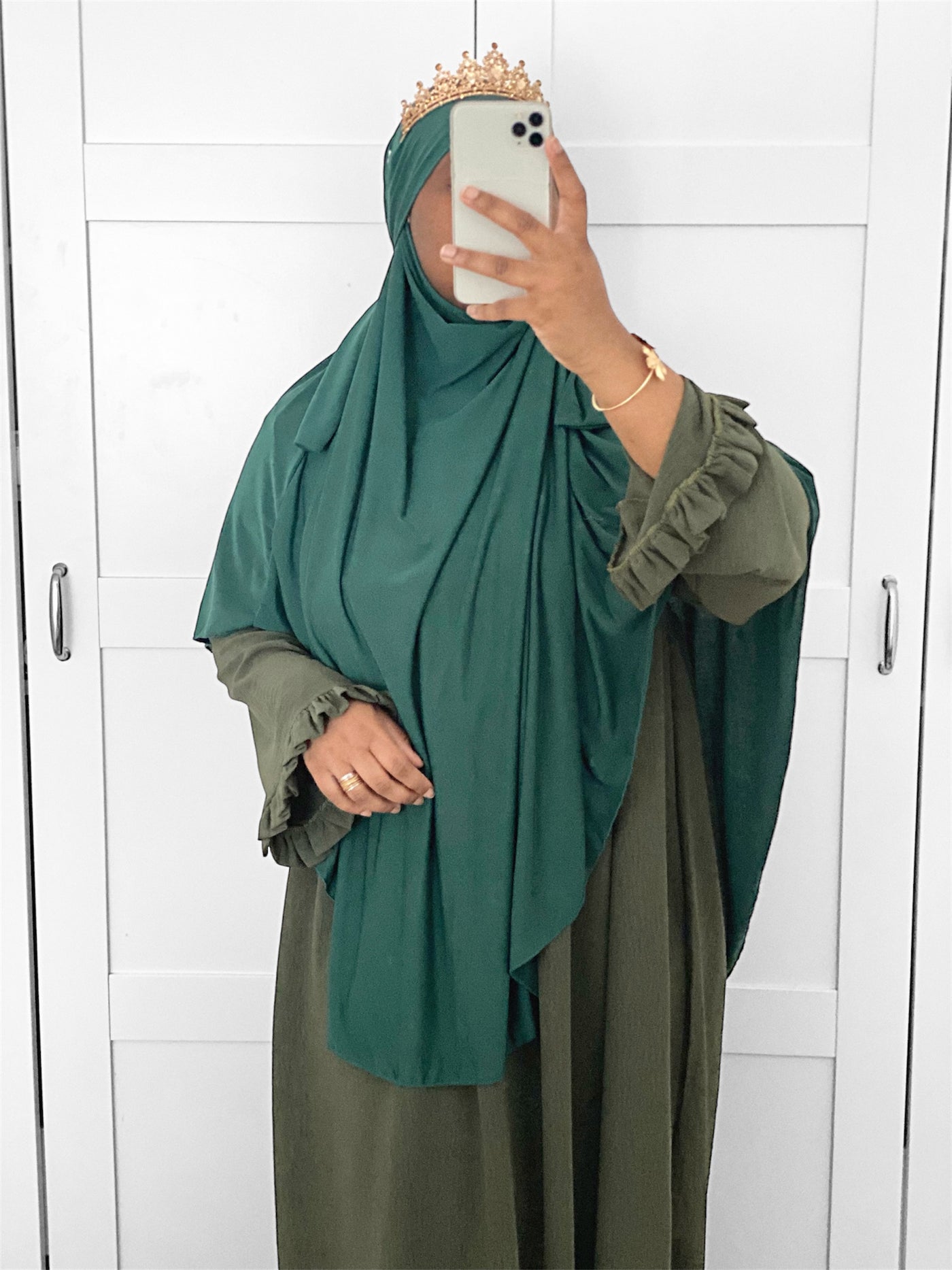 Khimar Jersey premium - Vert Emeraude