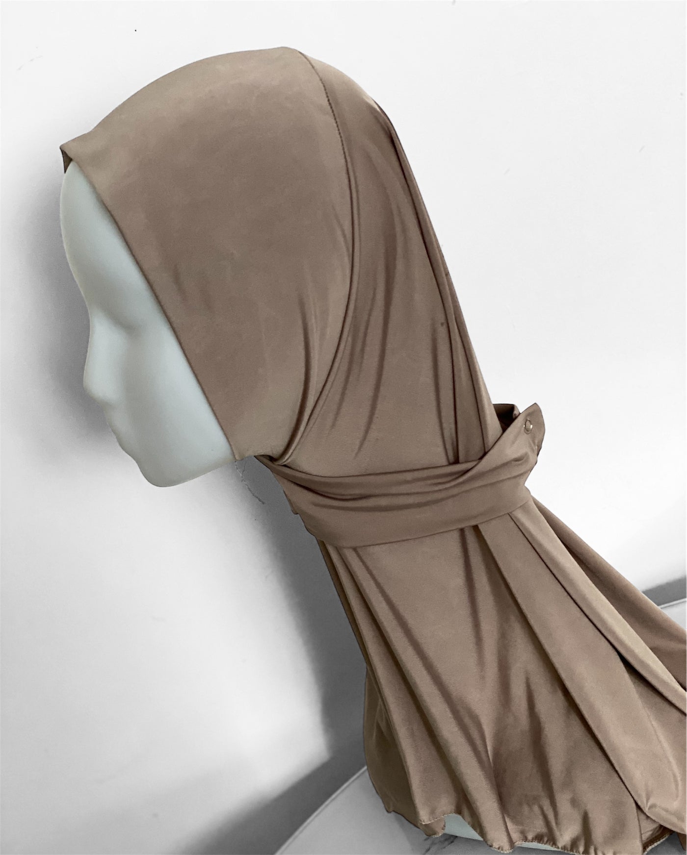 Jersey liquid hijab cagoule - Taupe