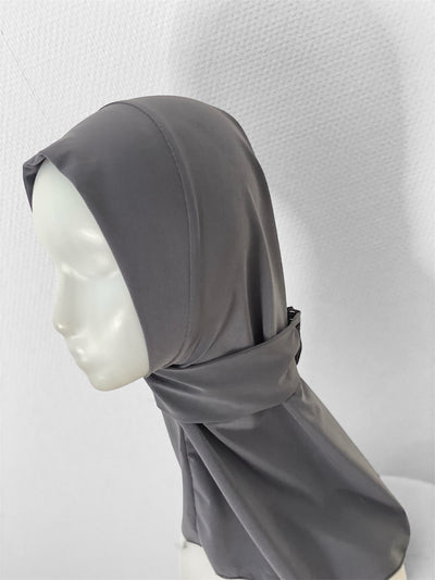 Hijab à enfiler bouton pression - Gris foncé