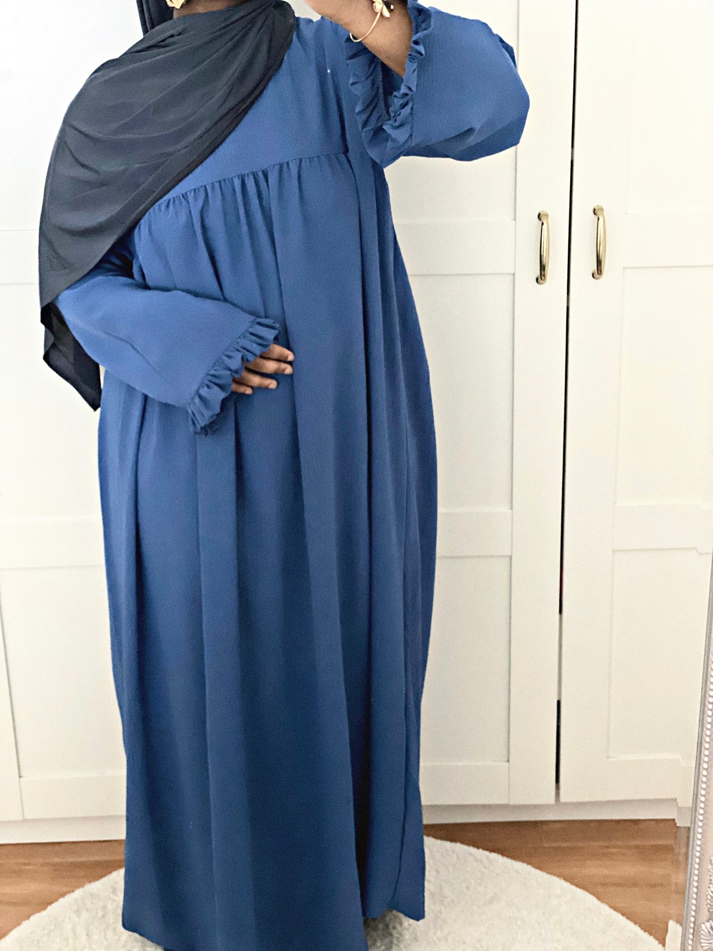 Abaya coquette - Bleu électrique