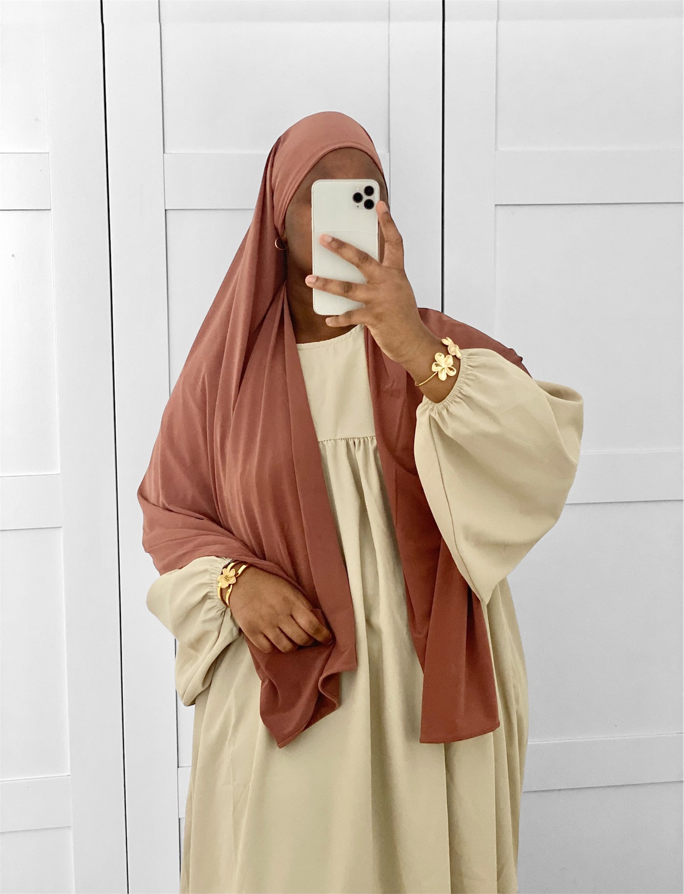 Hijab Jersey Premium Luxe - Brun Biscuit