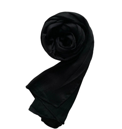 Hijab Satin Plissé - Black MON HIJAB MODEST