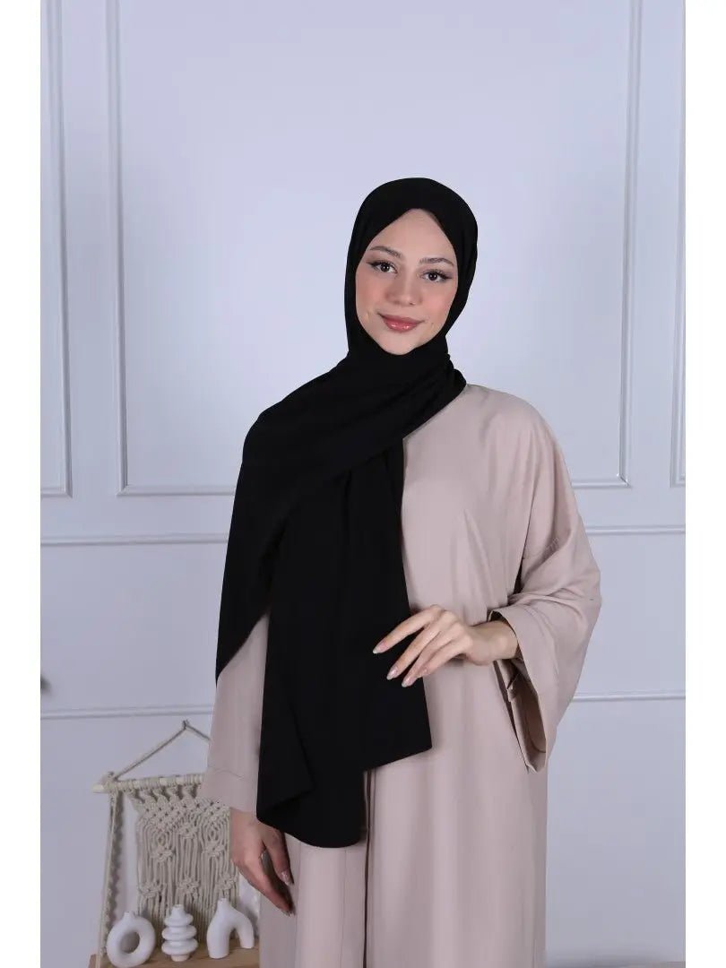Hijab Soie De Médine - Black - MON HIJAB MODEST co