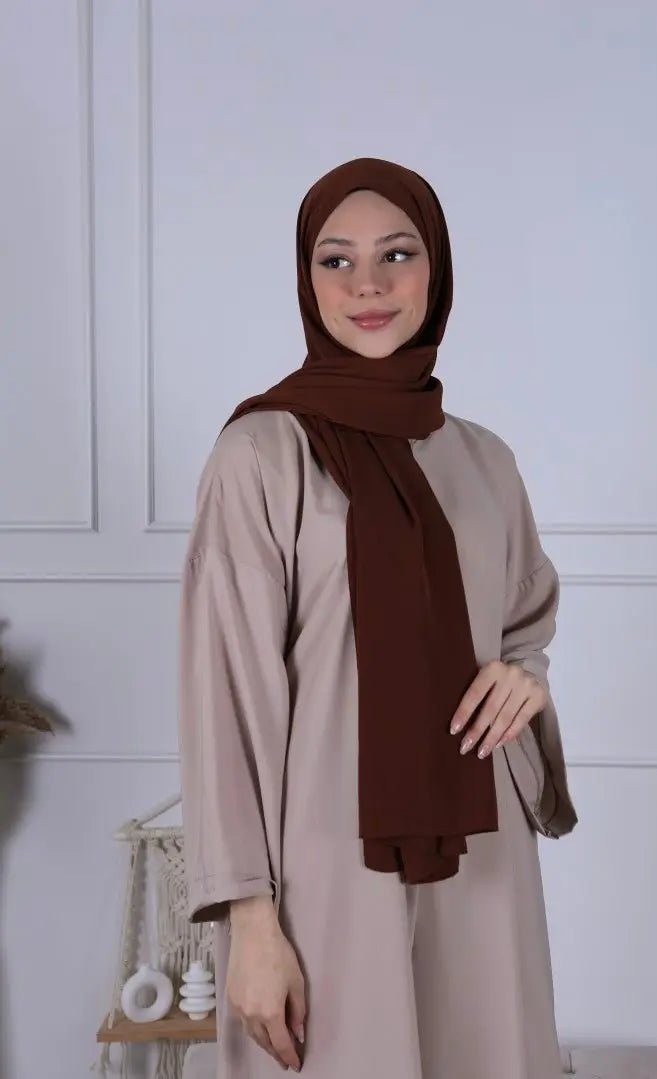Hijab Soie de Médine - Chocolat foncé - MON HIJAB MODEST co