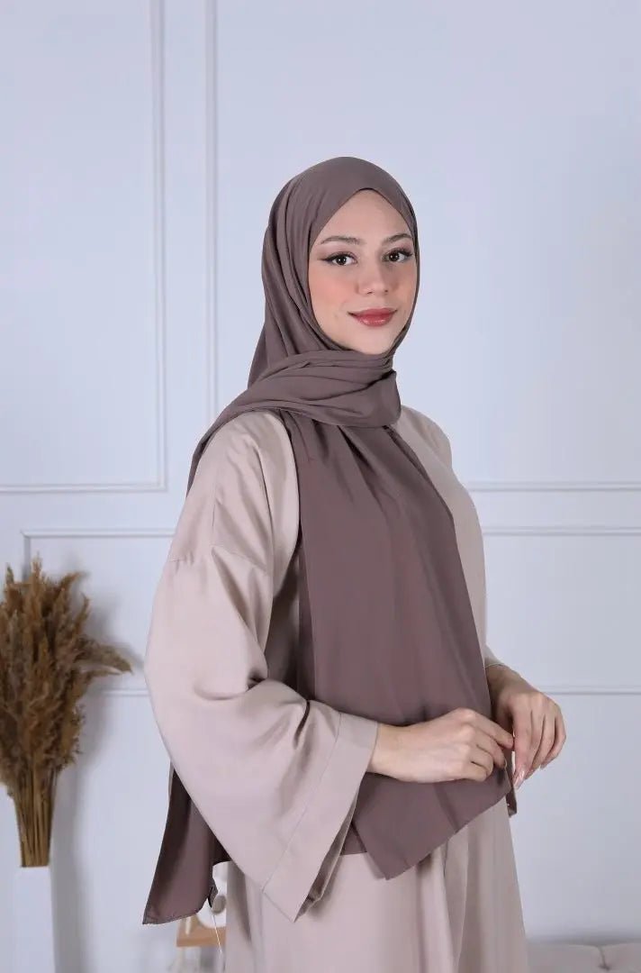 Hijab Soie de Médine - Marron Taupe - MON HIJAB MODEST co