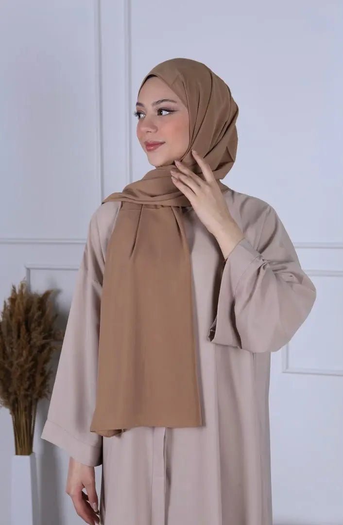 Hijab Soie de Médine - Nude foncé - MON HIJAB MODEST co